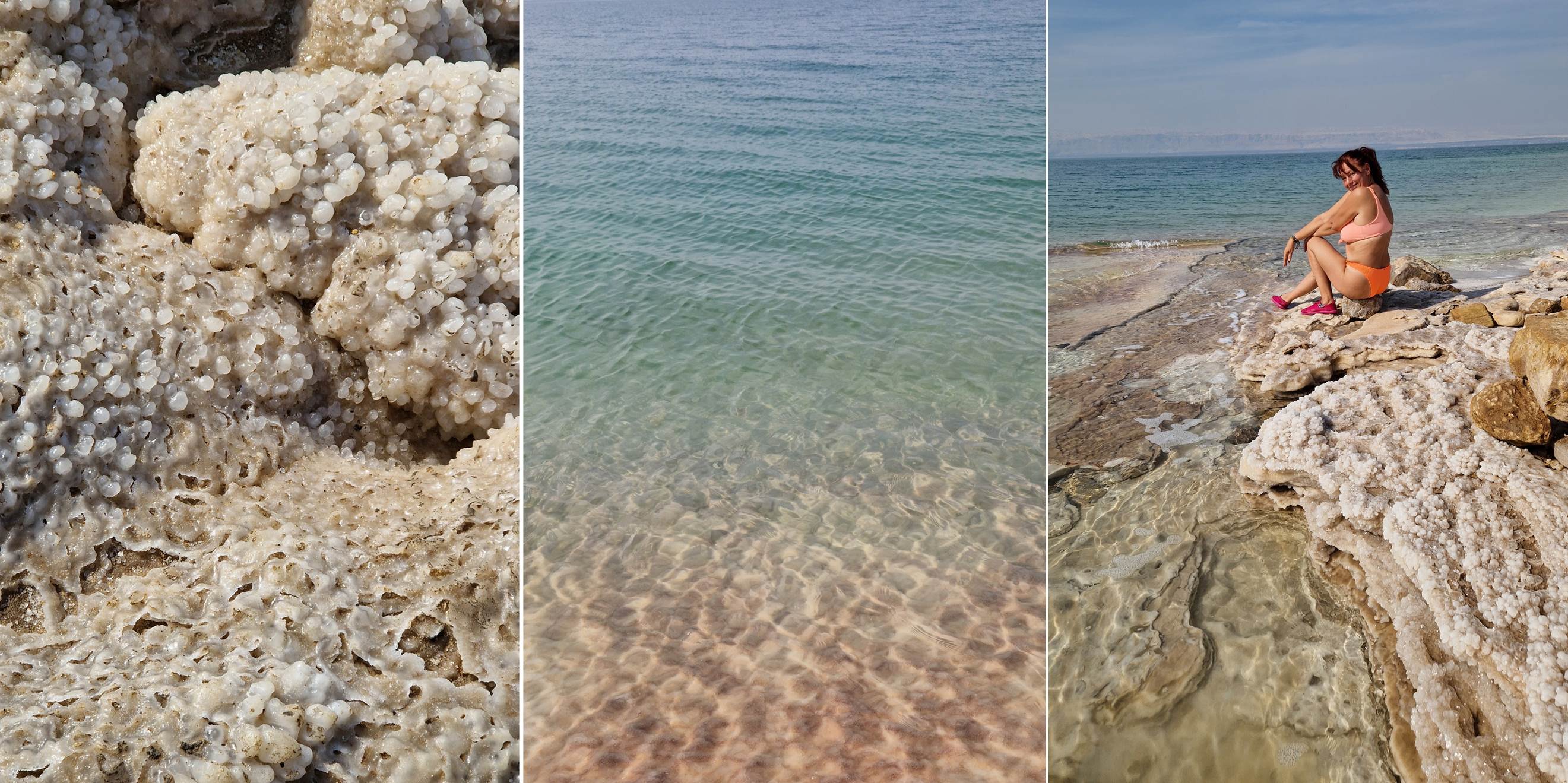 Beli kristali soli na obali Mrtvog mora